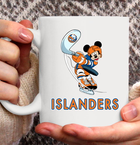 NHL Hockey New York Islanders Cheerful Mickey Mouse Shirt Ceramic Mug 11oz 2