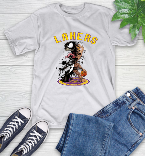 NBA Los Angeles Lakers Basketball Venom Groot Guardians Of The Galaxy T-Shirt 12