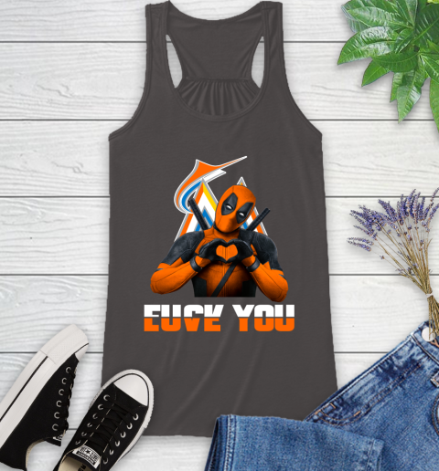 MLB Miami Marlins Deadpool Love You Fuck You Baseball Sports Racerback Tank 11