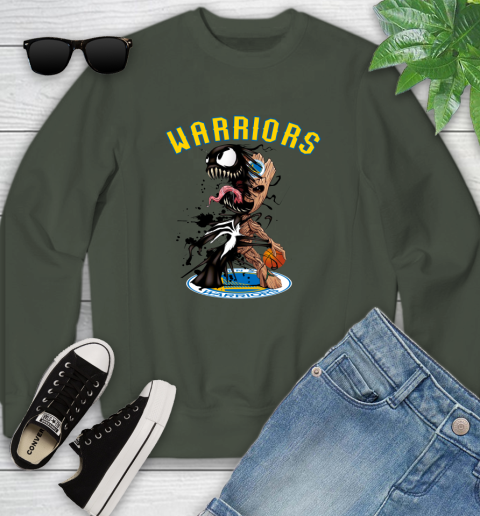 NBA Golden State Warriors Basketball Venom Groot Guardians Of The Galaxy Youth Sweatshirt 10