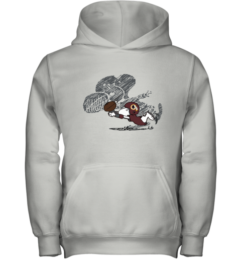 pkqh washington redskins snoopy plays the football game youth hoodie 43 front white