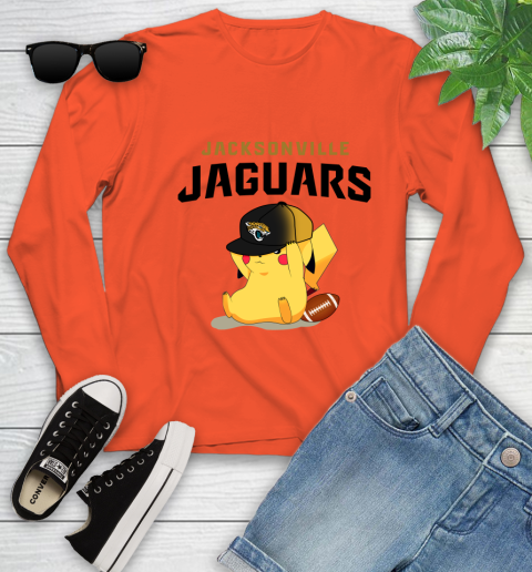 NFL Pikachu Football Sports Jacksonville Jaguars Youth Long Sleeve 4