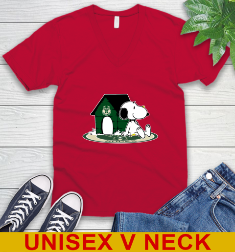 NBA Basketball Milwaukee Bucks Snoopy The Peanuts Movie Shirt V-Neck T-Shirt 7
