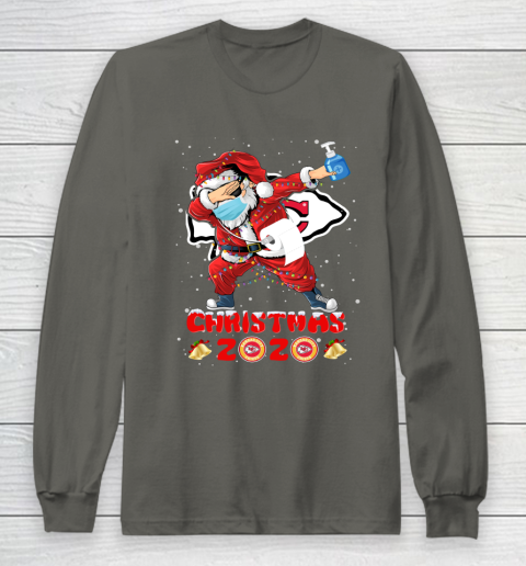 Kansas City Chiefs Funny Santa Claus Dabbing Christmas 2020 NFL Long Sleeve T-Shirt 5