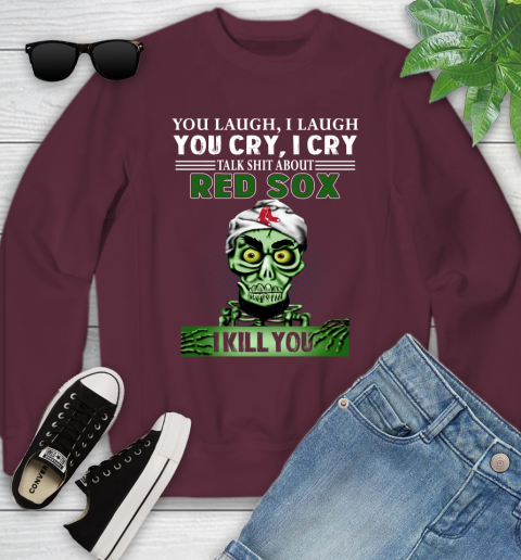 MLB Talk Shit About Boston Red Sox I Kill You Achmed The Dead Terrorist Jeffrey Dunham Youth Sweatshirt 4