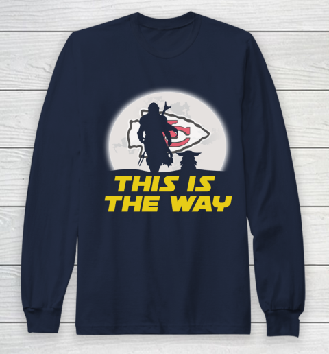 Kansas City Chiefs NFL Football Star Wars Yoda And Mandalorian This Is The Way Long Sleeve T-Shirt 2