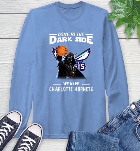 NBA Come To The Dark Side We Have Charlotte Hornets Star Wars Darth Vader Basketball Long Sleeve T-Shirt 12