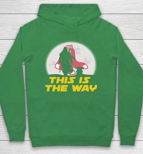 Boston Red Sox MLB Baseball Star Wars Yoda And Mandalorian This Is The Way Hoodie 5