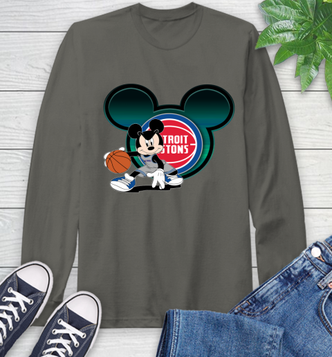 NBA Detroit Pistons Mickey Mouse Disney Basketball Long Sleeve T-Shirt 8