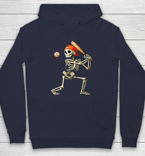 Skeleton Baseball Halloween Costume Funny Hoodie 2