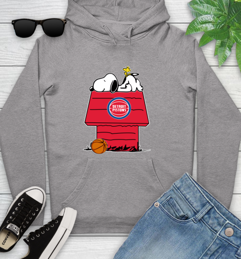 Detroit Pistons NBA Basketball Snoopy Woodstock The Peanuts Movie Youth Hoodie 6
