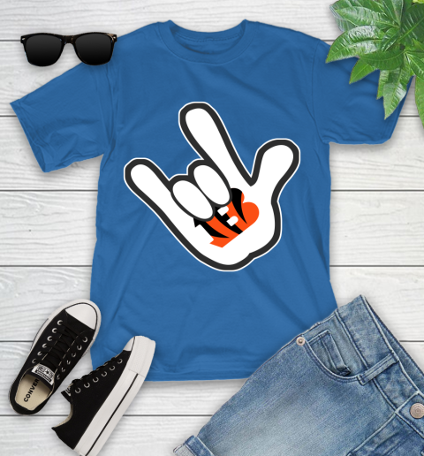 Cincinnati Bengals NFL Football Mickey Rock Hand Disney Youth T-Shirt 9