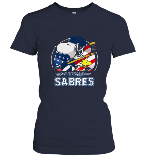 wyk6 buffalo sabres ice hockey snoopy and woodstock nhl ladies t shirt 20 front navy