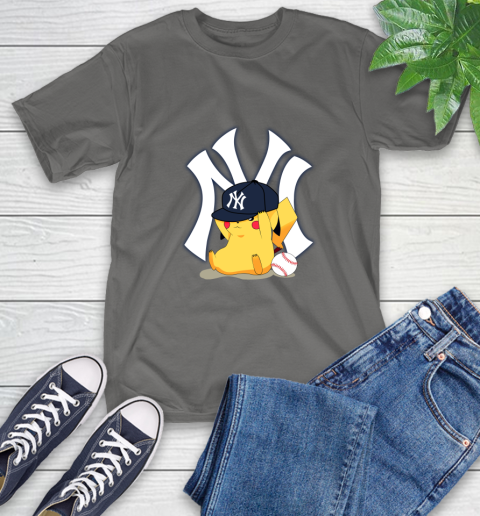 MLB Pikachu Baseball Sports New York Yankees T-Shirt 9