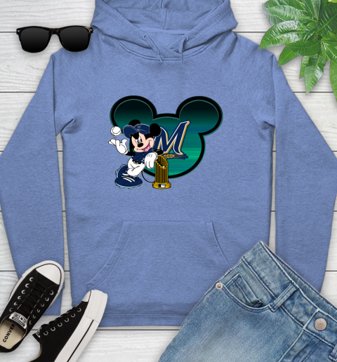MLB Milwaukee Brewers The Commissioner's Trophy Mickey Mouse Disney Youth Hoodie 12