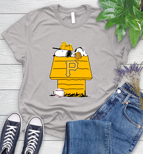 MLB Pittsburgh Pirates Snoopy Woodstock The Peanuts Movie Baseball T Shirt Women's T-Shirt 10