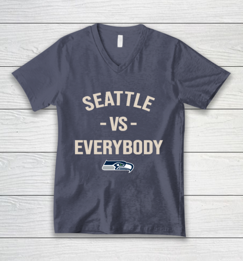 Seattle Seahawks Vs Everybody V-Neck T-Shirt 7
