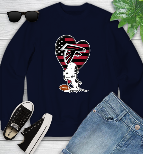 Atlanta Falcons NFL Football The Peanuts Movie Adorable Snoopy Youth Sweatshirt 3