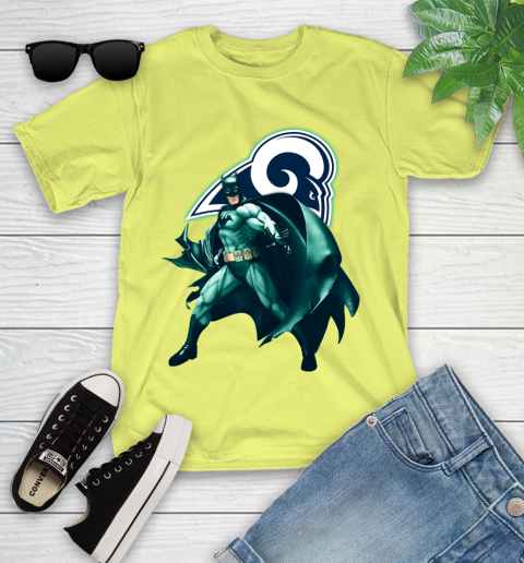 NFL Batman Football Sports Los Angeles Rams Youth T-Shirt 8