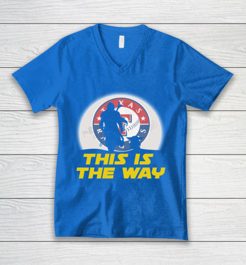 Texas Rangers MLB Baseball Star Wars Yoda And Mandalorian This Is The Way V-Neck T-Shirt 5
