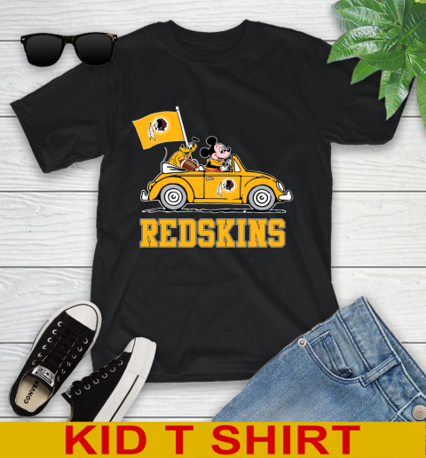 NFL Football Washington Redskins Pluto Mickey Driving Disney Shirt Youth T-Shirt 2