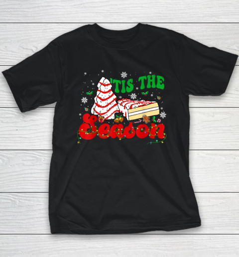 Little Tis' The Season Christmas Tree Cakes Debbie Groovy Youth T-Shirt