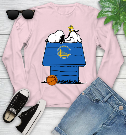Golden State Warriors NBA Basketball Snoopy Woodstock The Peanuts Movie Youth Long Sleeve 10