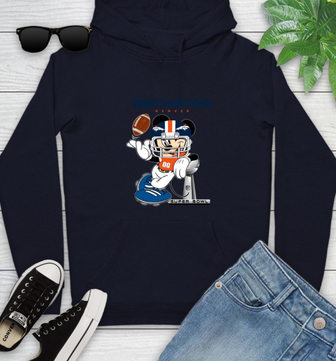 NFL Denver Broncos Mickey Mouse Disney Super Bowl Football T Shirt Youth Hoodie 4