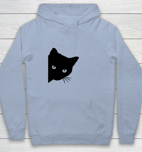 Black Cat Face Watching Funny Cat Halloween Gifts Cat Lovers T Shirt.QZSPTYUYC4 Youth Hoodie 5