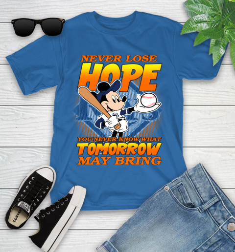 Tampa Bay Rays MLB Baseball Mickey Disney Never Lose Hope Youth T-Shirt 12