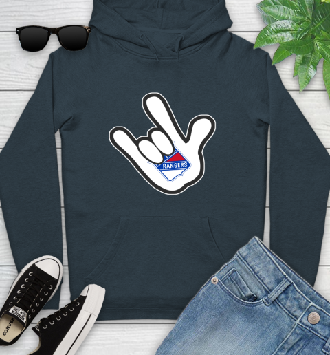 New York Rangers NHL Hockey Mickey Rock Hand Disney Youth Hoodie 8