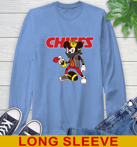 Kansas City Chiefs NFL Football Mickey Peace Sign Sports Long Sleeve T-Shirt 11