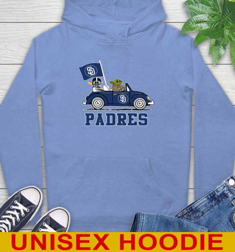 MLB Baseball San Diego Padres Darth Vader Baby Yoda Driving Star Wars Shirt Hoodie 11