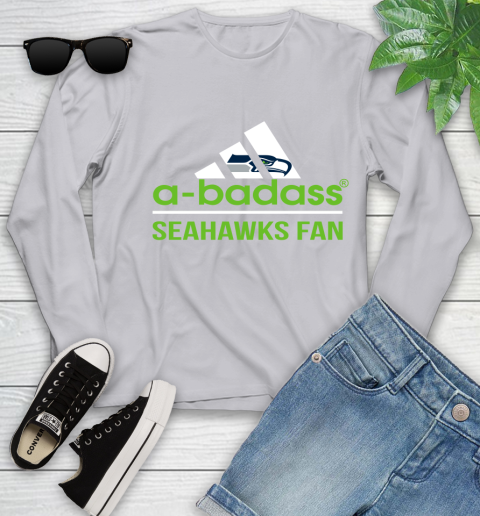 Seattle Seahawks NFL Football A Badass Adidas Adoring Fan Sports Youth Long Sleeve 5