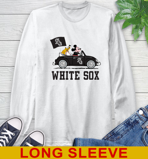 MLB Baseball Chicago White Sox Pluto Mickey Driving Disney Shirt Long Sleeve T-Shirt
