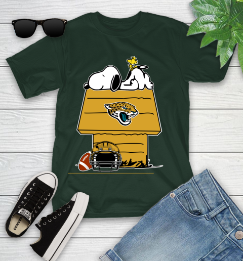 Jacksonville Jaguars NFL Football Snoopy Woodstock The Peanuts Movie Youth T-Shirt 5
