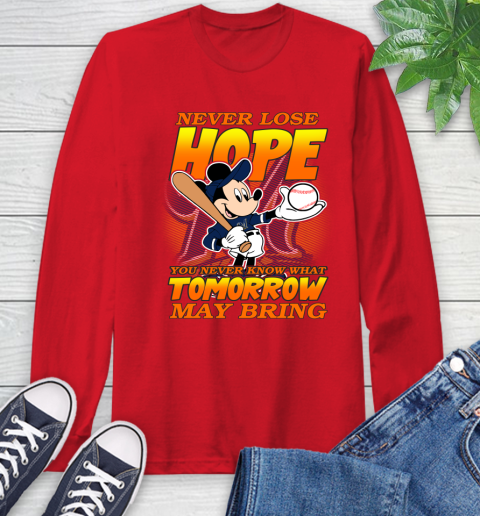 Milwaukee Brewers MLB Baseball Mickey Disney Never Lose Hope Long Sleeve T-Shirt 11