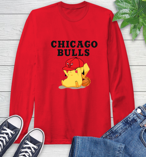 NBA Pikachu Basketball Sports Chicago Bulls Long Sleeve T-Shirt 10