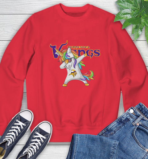Minnesota Vikings NFL Football Funny Unicorn Dabbing Sports Sweatshirt 10
