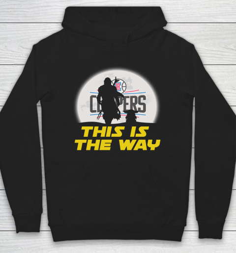 LA Clippers NBA Basketball Star Wars Yoda And Mandalorian This Is The Way Hoodie