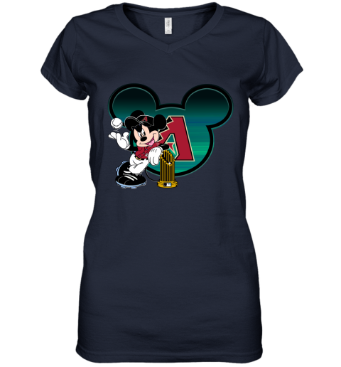 MLB Arizona Diamondbacks The Commissioner's Trophy Mickey Mouse Disney Baseball T Shirt DD3Em0Hr7q4 women v neck t shirt 39 95 151514 front navy