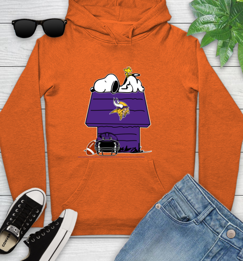 Minnesota Vikings NFL Football Snoopy Woodstock The Peanuts Movie Youth Hoodie 5