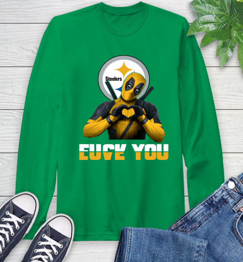 NHL Pittsburgh Steelers Deadpool Love You Fuck You Football Sports Long Sleeve T-Shirt 8