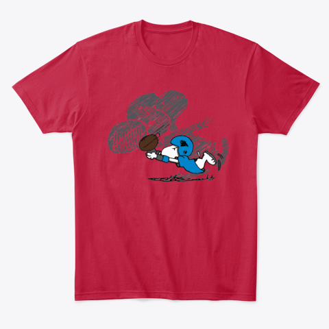 tpae carolina panthers snoopy plays the football game classic t shirt 2 front red