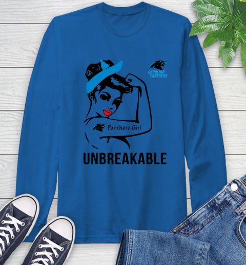 NFL Carolina Panthers Girl Unbreakable Football Sports Long Sleeve T-Shirt 7