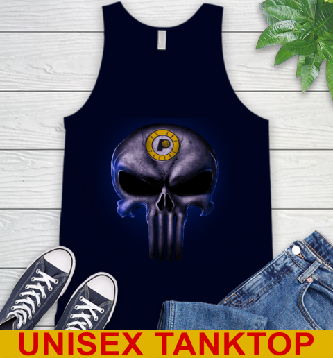 Indiana Pacers NBA Basketball Punisher Skull Sports Tank Top 2