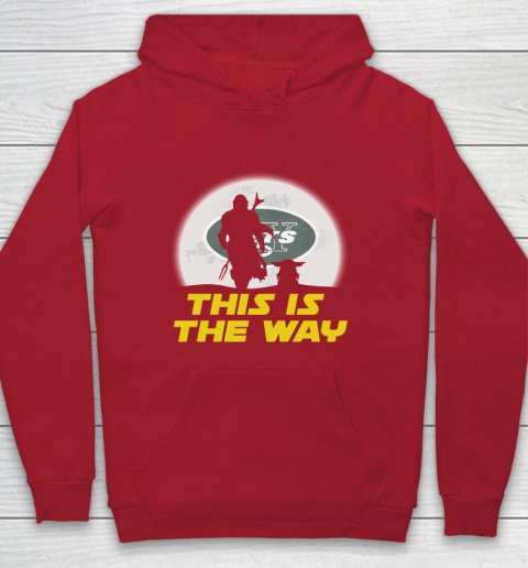 New York Jets NFL Football Star Wars Yoda And Mandalorian This Is The Way Youth Hoodie 7
