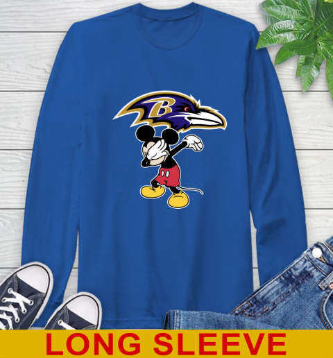 Baltimore Ravens NFL Football Dabbing Mickey Disney Sports Long Sleeve T-Shirt 9