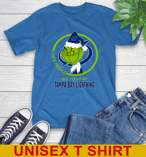 Tampa Bay Lightning NHL Christmas Grinch I Hate People But I Love My Favorite Hockey Team T-Shirt 9