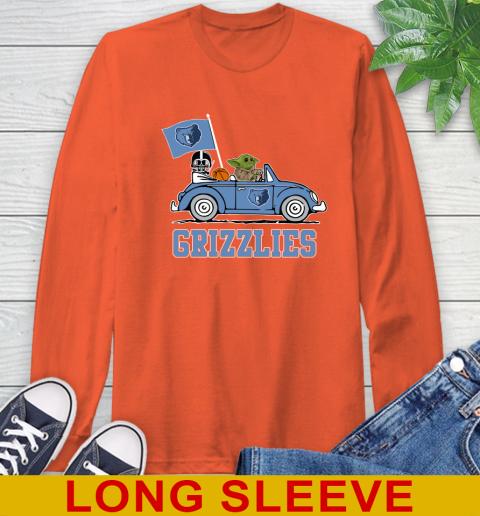NBA Basketball Memphis Grizzlies Darth Vader Baby Yoda Driving Star Wars Shirt Long Sleeve T-Shirt 5